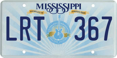 MS license plate LRT367