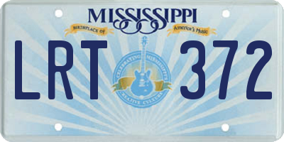 MS license plate LRT372