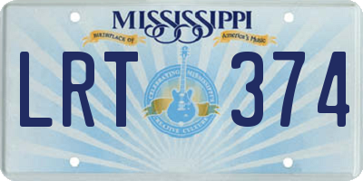 MS license plate LRT374