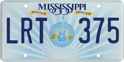 MS license plate LRT375