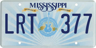 MS license plate LRT377