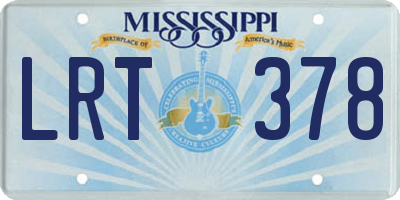 MS license plate LRT378