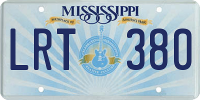 MS license plate LRT380