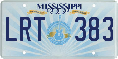 MS license plate LRT383