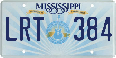 MS license plate LRT384