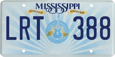 MS license plate LRT388