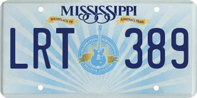 MS license plate LRT389
