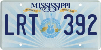 MS license plate LRT392