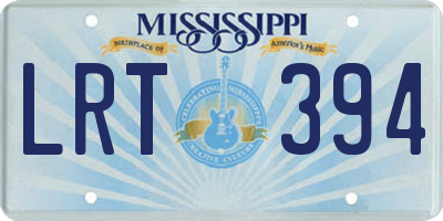MS license plate LRT394