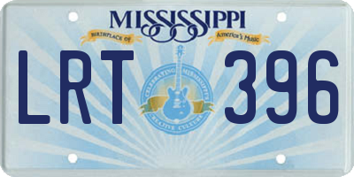 MS license plate LRT396