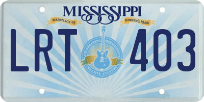 MS license plate LRT403