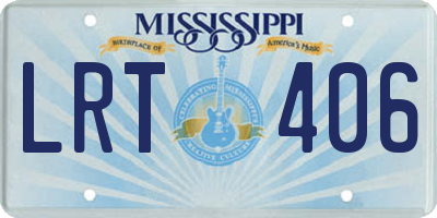 MS license plate LRT406