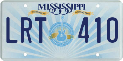 MS license plate LRT410