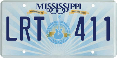 MS license plate LRT411
