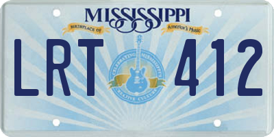 MS license plate LRT412