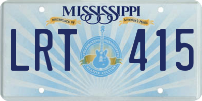 MS license plate LRT415