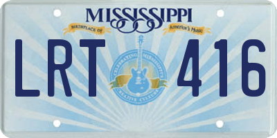 MS license plate LRT416