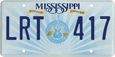 MS license plate LRT417