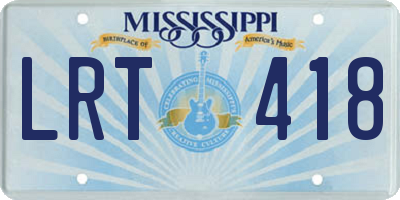 MS license plate LRT418