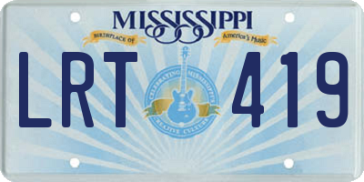 MS license plate LRT419