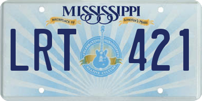 MS license plate LRT421