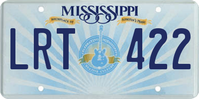 MS license plate LRT422