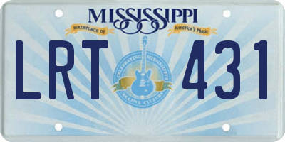 MS license plate LRT431