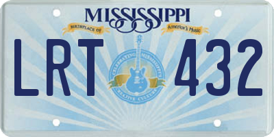 MS license plate LRT432