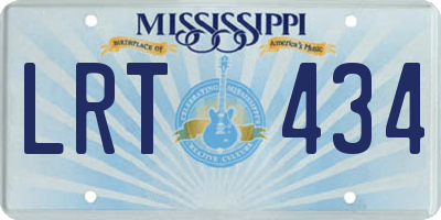 MS license plate LRT434