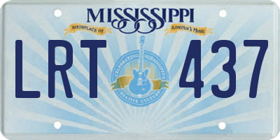 MS license plate LRT437