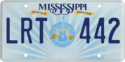 MS license plate LRT442