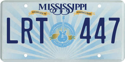 MS license plate LRT447