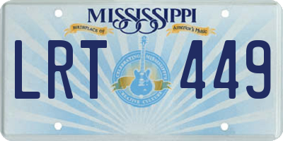 MS license plate LRT449