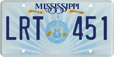 MS license plate LRT451