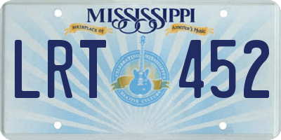 MS license plate LRT452