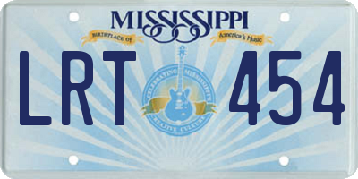 MS license plate LRT454
