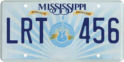 MS license plate LRT456