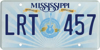 MS license plate LRT457
