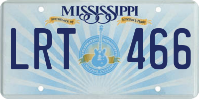 MS license plate LRT466