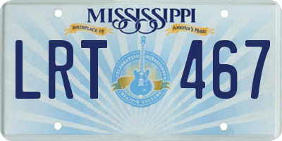 MS license plate LRT467