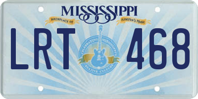 MS license plate LRT468