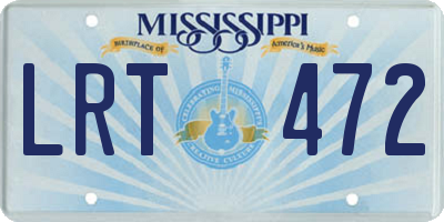 MS license plate LRT472