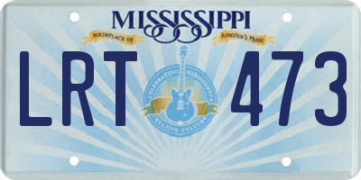 MS license plate LRT473