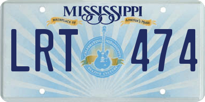 MS license plate LRT474