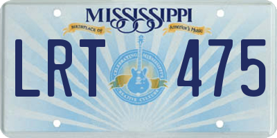 MS license plate LRT475