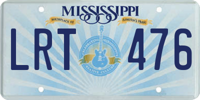 MS license plate LRT476