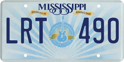 MS license plate LRT490