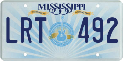 MS license plate LRT492
