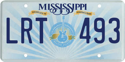 MS license plate LRT493