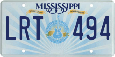 MS license plate LRT494